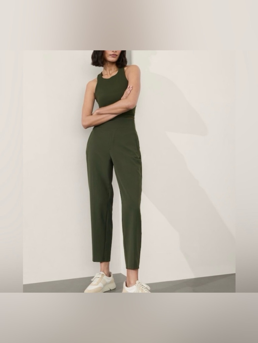 NWT Athleta Endless High Rise Pant Aspen Olive, Size 8